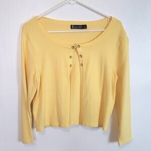 Vintage Y2K New York & Company Yellow Cardigan Size M